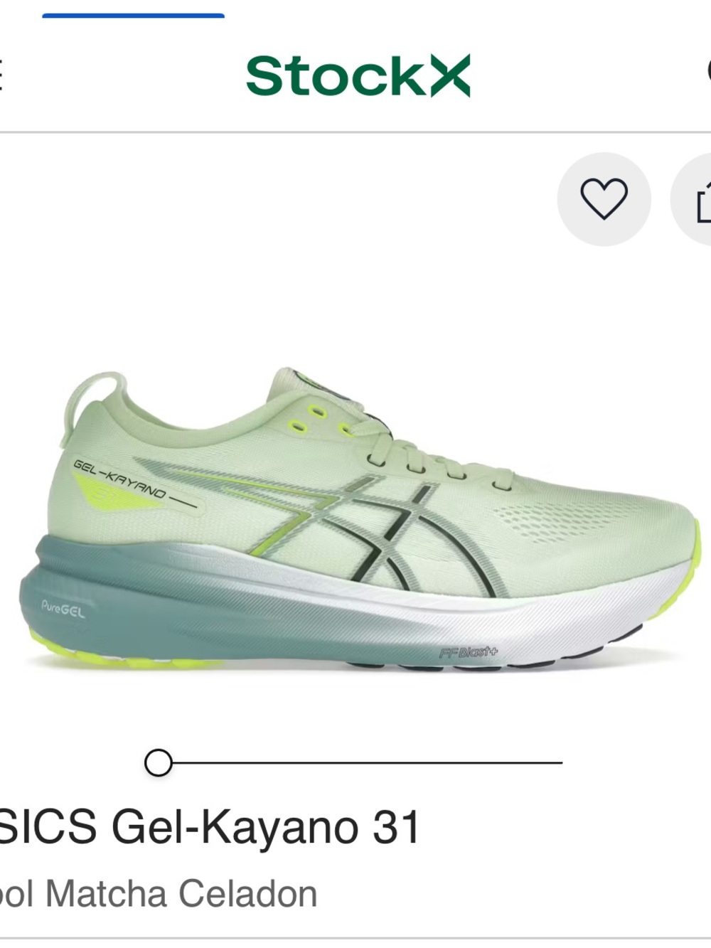 ASICS Gel-Kayano 31 Mint Green and Light Running Shoe